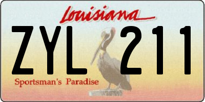 LA license plate ZYL211