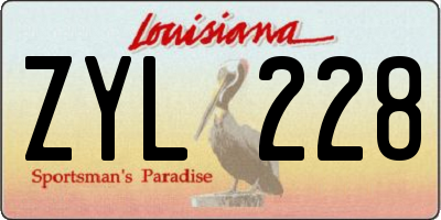 LA license plate ZYL228