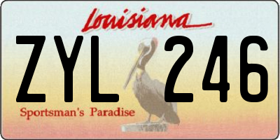 LA license plate ZYL246