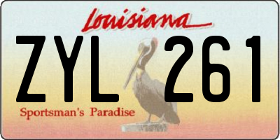 LA license plate ZYL261