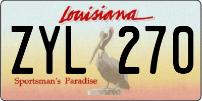 LA license plate ZYL270