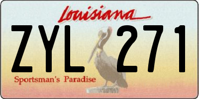 LA license plate ZYL271