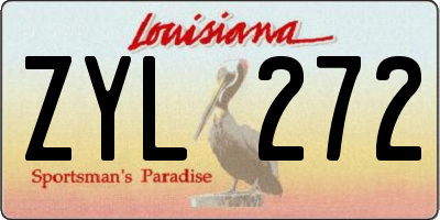 LA license plate ZYL272