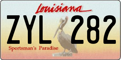 LA license plate ZYL282
