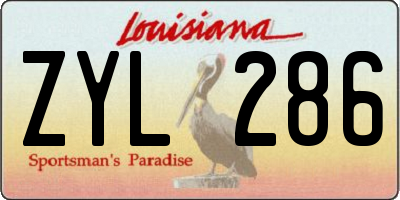 LA license plate ZYL286