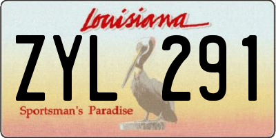 LA license plate ZYL291