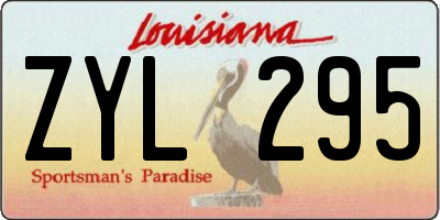 LA license plate ZYL295