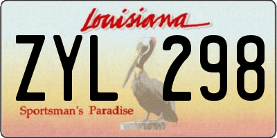 LA license plate ZYL298