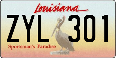 LA license plate ZYL301