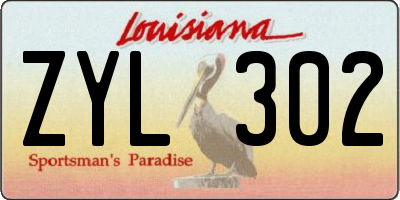 LA license plate ZYL302