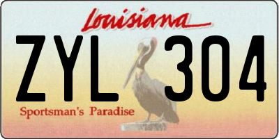 LA license plate ZYL304