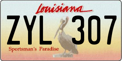 LA license plate ZYL307