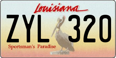 LA license plate ZYL320