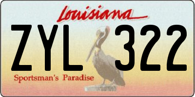 LA license plate ZYL322