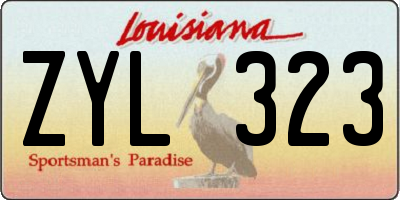 LA license plate ZYL323