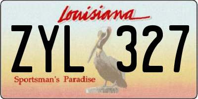 LA license plate ZYL327