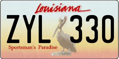 LA license plate ZYL330