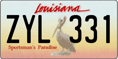 LA license plate ZYL331