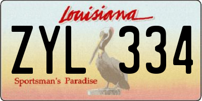 LA license plate ZYL334