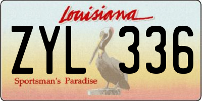 LA license plate ZYL336