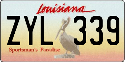 LA license plate ZYL339