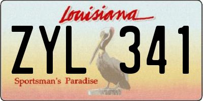 LA license plate ZYL341