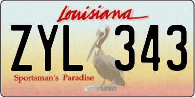 LA license plate ZYL343