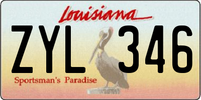 LA license plate ZYL346