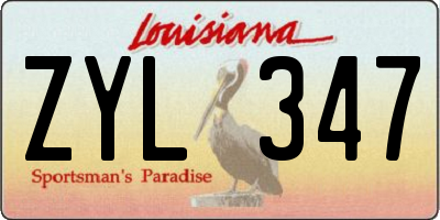 LA license plate ZYL347