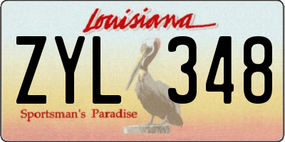 LA license plate ZYL348