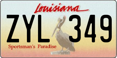 LA license plate ZYL349