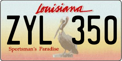 LA license plate ZYL350