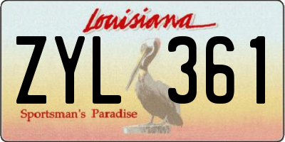 LA license plate ZYL361