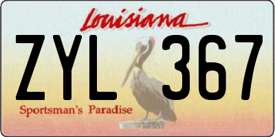 LA license plate ZYL367