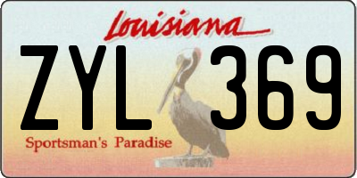 LA license plate ZYL369