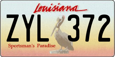 LA license plate ZYL372