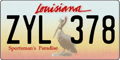 LA license plate ZYL378