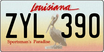 LA license plate ZYL390