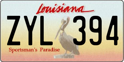 LA license plate ZYL394