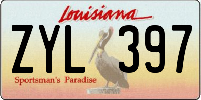 LA license plate ZYL397