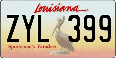 LA license plate ZYL399