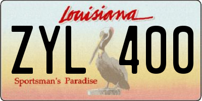 LA license plate ZYL400