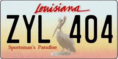 LA license plate ZYL404