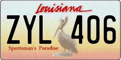 LA license plate ZYL406