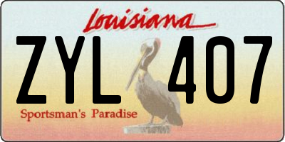 LA license plate ZYL407