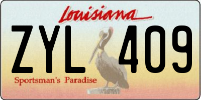 LA license plate ZYL409