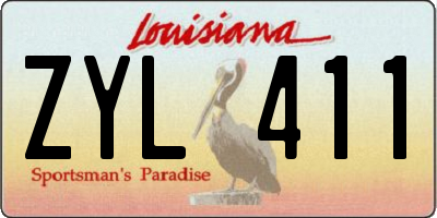 LA license plate ZYL411