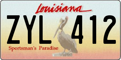 LA license plate ZYL412