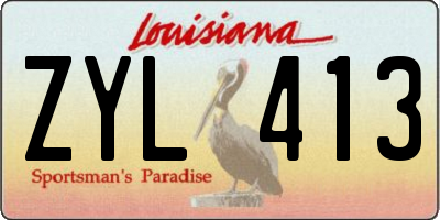 LA license plate ZYL413