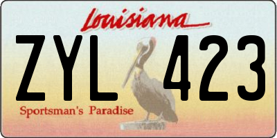 LA license plate ZYL423